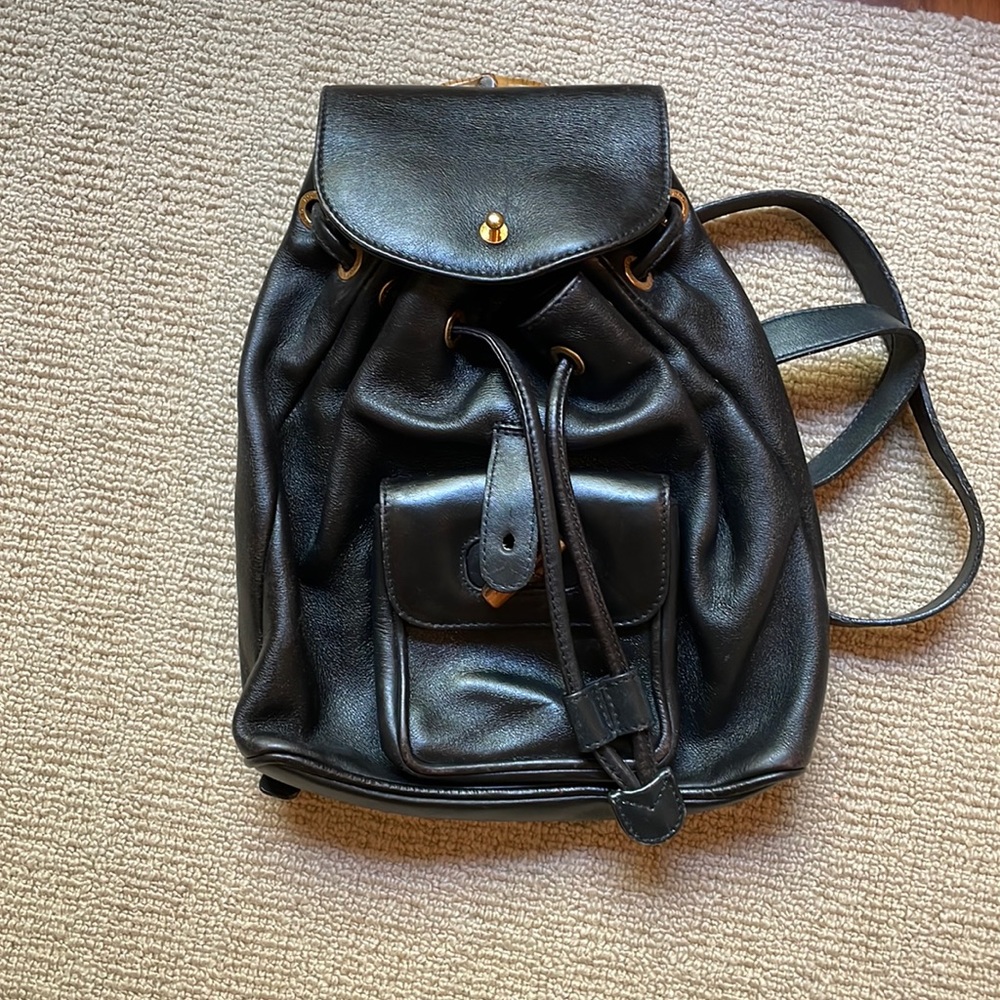 Small Black Bamboo Gucci Backpack